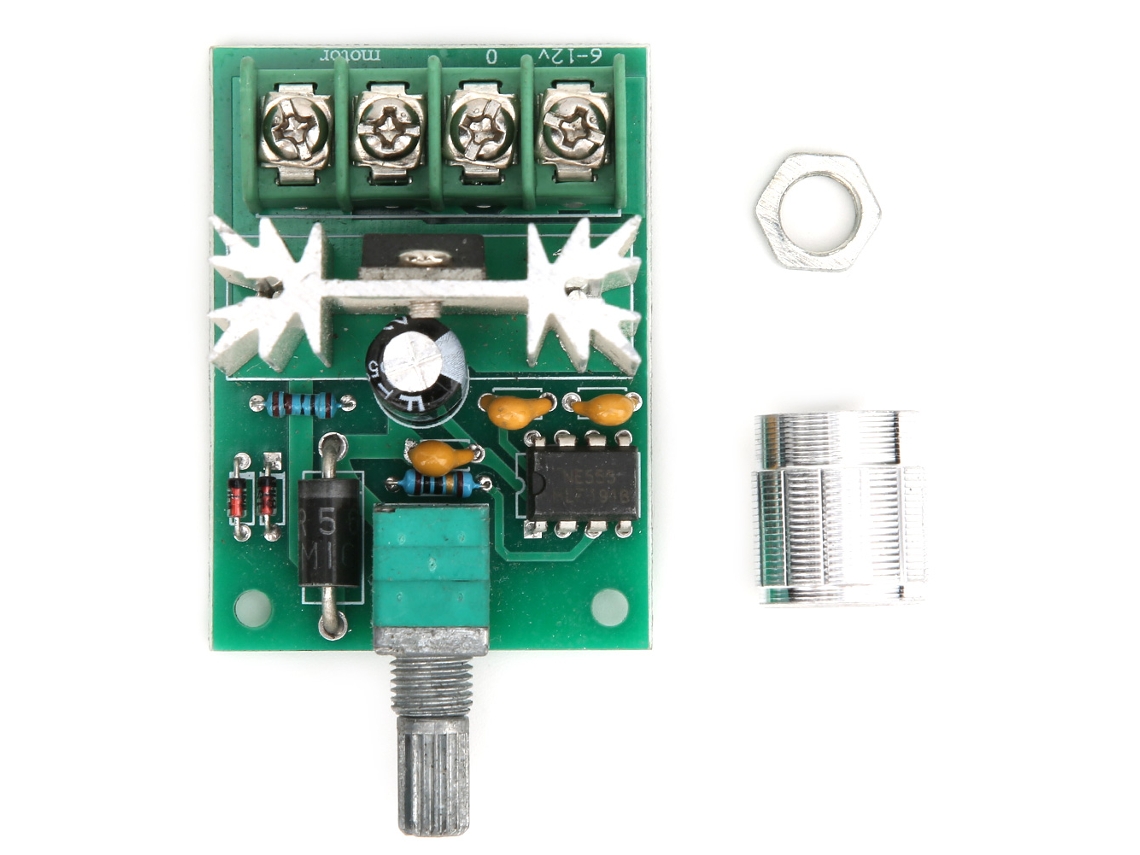 Controlador de Velocidade para Motor DC PWM com Interruptor e Mando de Alumínio DC6 12V 6A