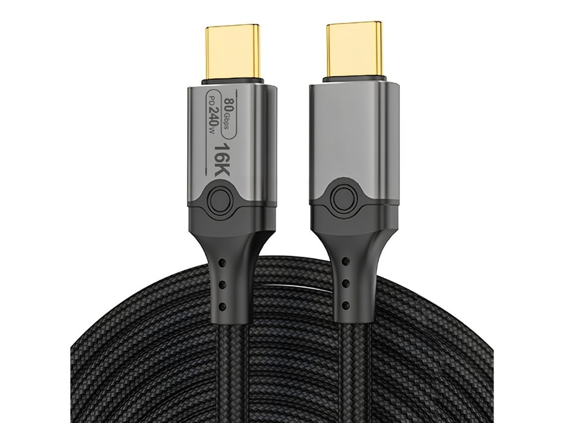 Cabo Usb-c Usb4 V2 80gbps | Compatível Thunderbolt 5 | 16k | 240w | 1.5 Metros