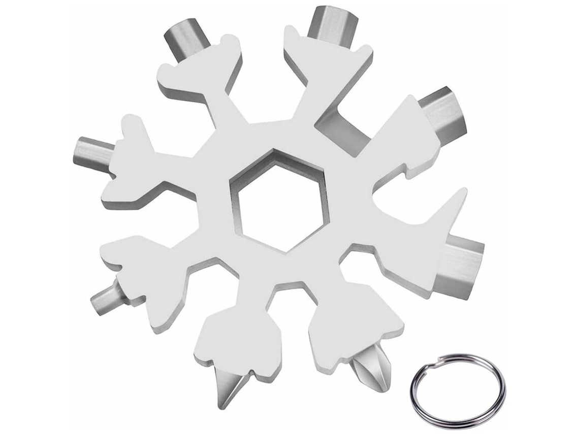 Ferramenta Multifuncional 18 Em 1 Formato De Floco Neve, Chave Inglesa Em Aço Inoxidável, Ideal Para Viagens Diárias