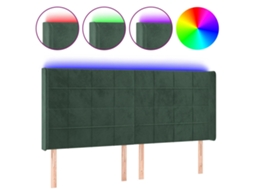 Led Headboard, Led Headboards Vidaxl Verde Veludo (163 X 16 X 118/128 Cm)