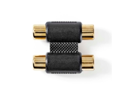 Adaptador de Áudio Estéreo Rca Fêmea Banhado a Ouro Reto 1 Unidade AQUAFORGE