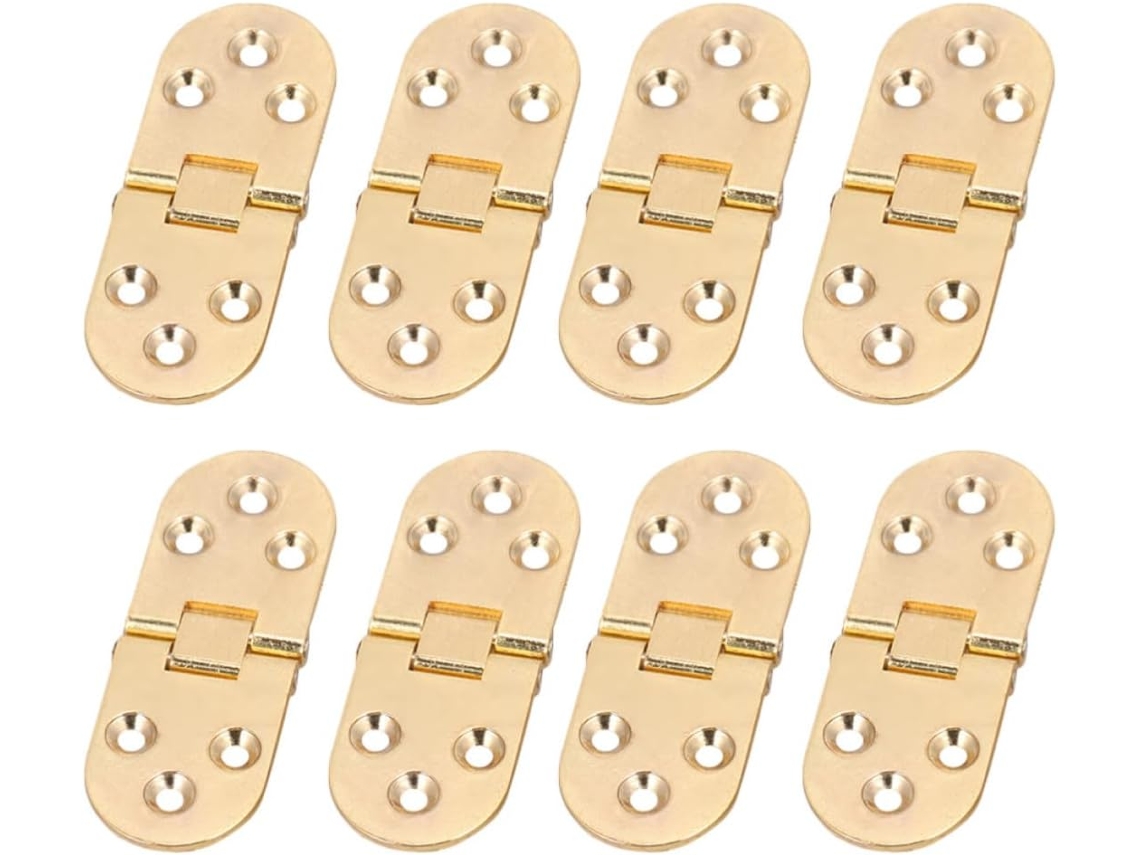 Conjunto De 8 Dobradiças Para Flip Board Em Liga Zinco, Douradas, Com Superfície Lisa Que Não Risca As Mãos, Ideais Para