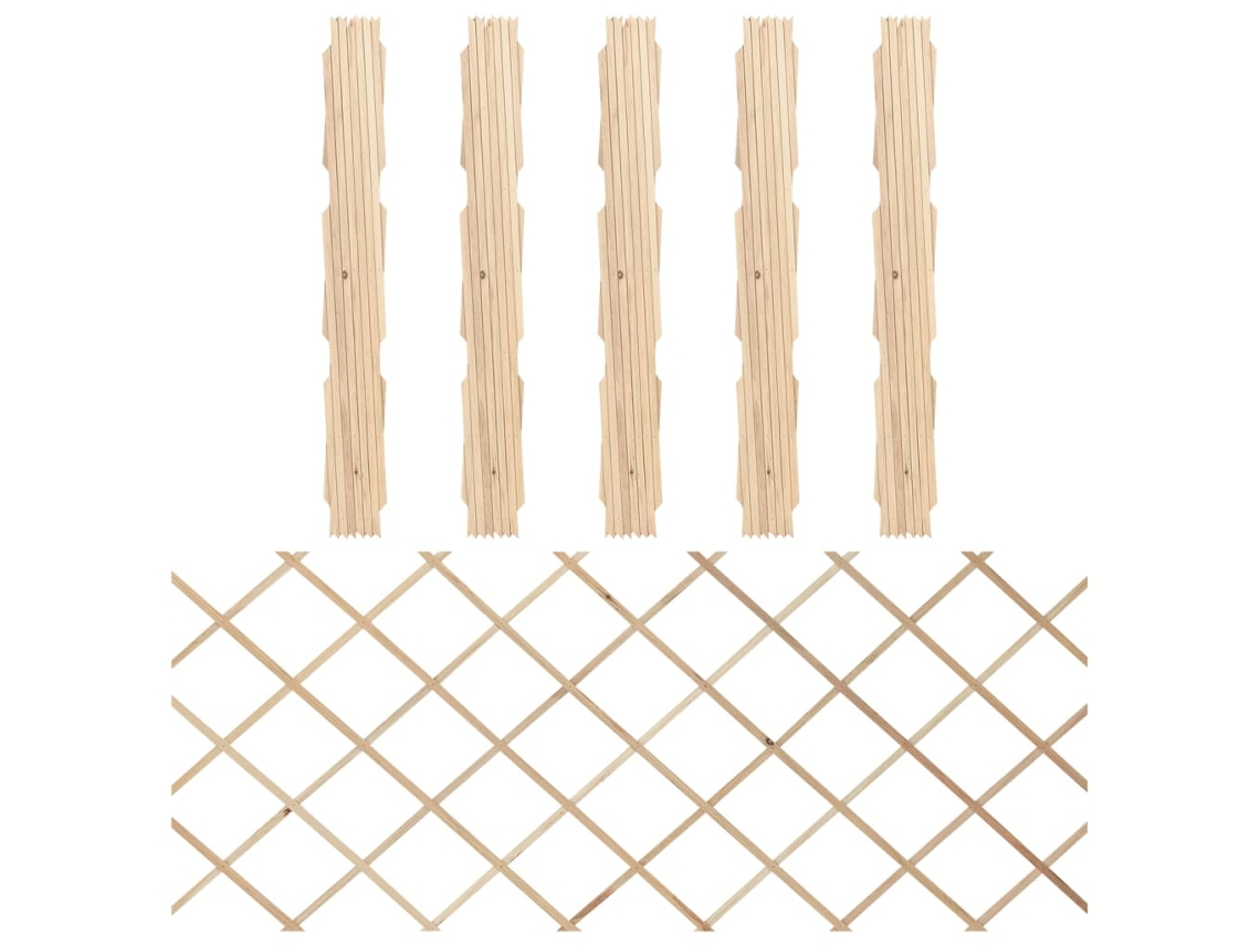 Vidaxl Cercas Em Treliça 5 Pcs 180x80 Cm Madeira De Abeto Maciça