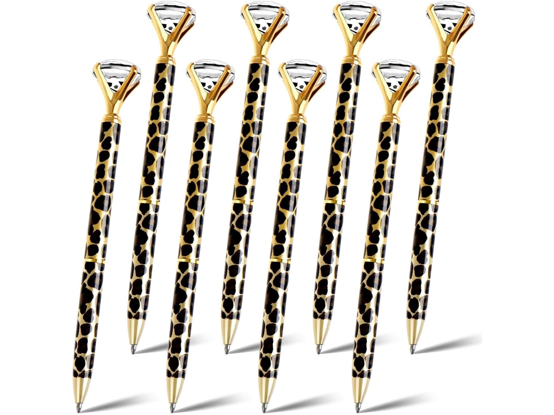 Wudaizhi - Conjunto De 10 Canetas Diamante Com Strass, Tinta Preta,