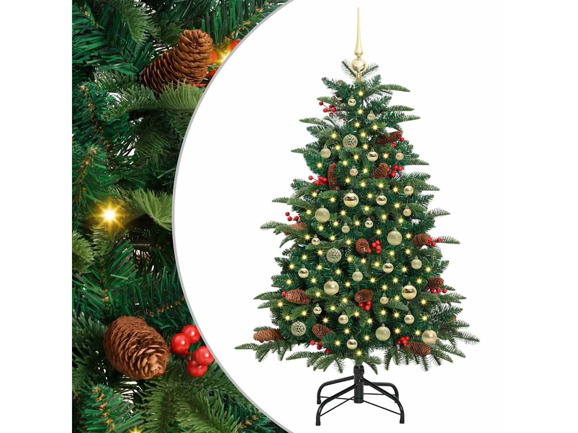 Árvore De Natal Artificial Com Luzes Led Vidaxl Verde Pvc (150 Cm)