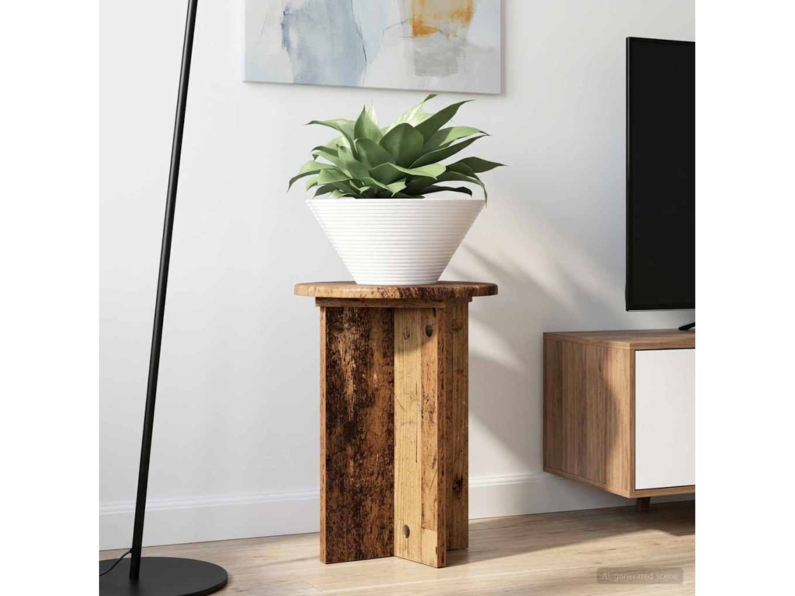 Vidaxl Suporte Para Plantas 2 Pcs Madeira Antiga Ø29,5 X 40 Cm