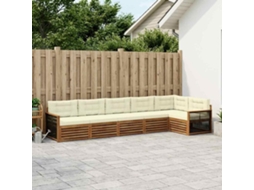 Vidaxl Conjunto De Sofás Para Exterior 6 Unid. Natural E Creme
