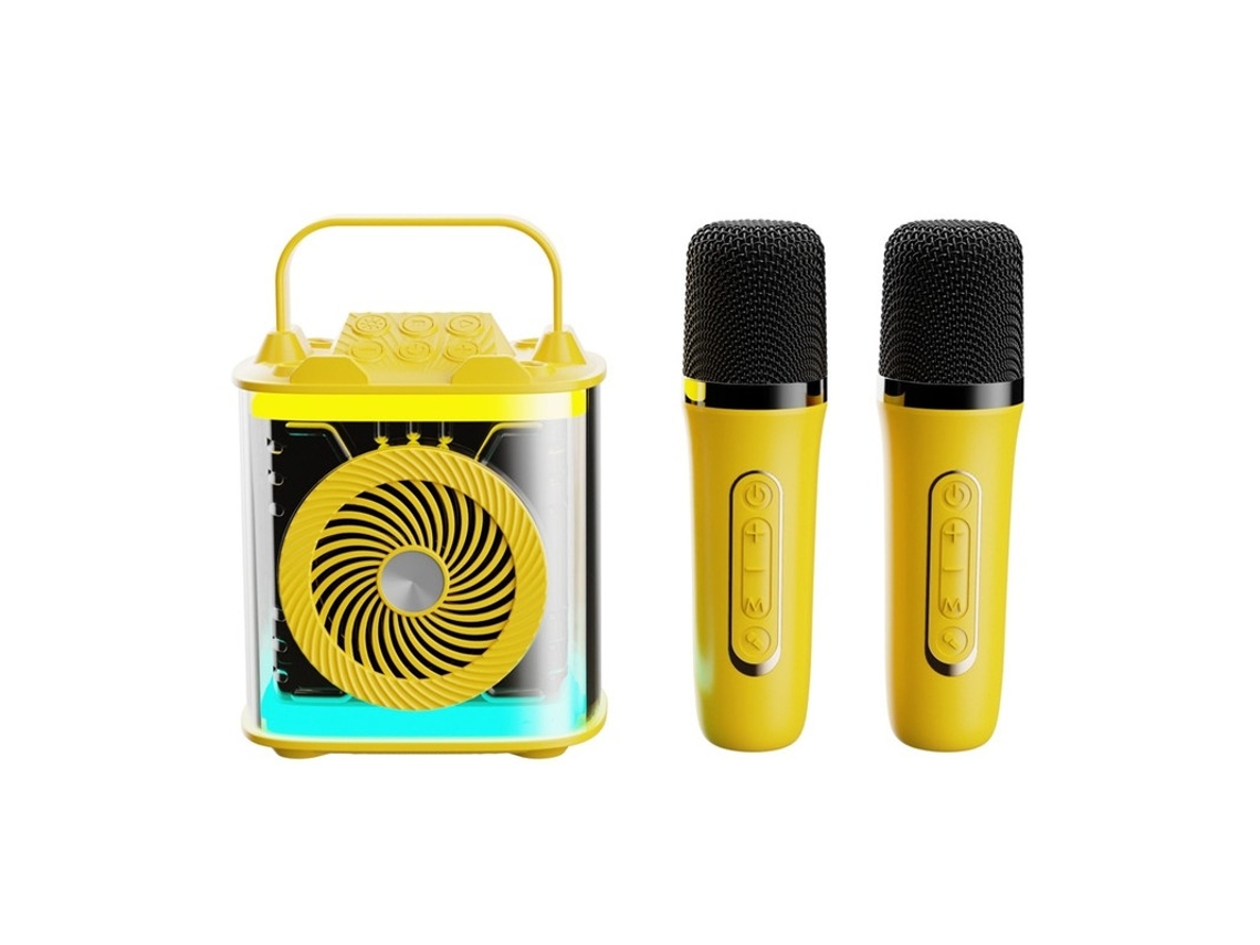 Mini Máquina De Karaokê Para Crianças E Adultos, Alto Falante Bluetooth Portátil Com 2 Microfones Sem Fio, Conjunto De Alto Falante Com Micr Yizhood