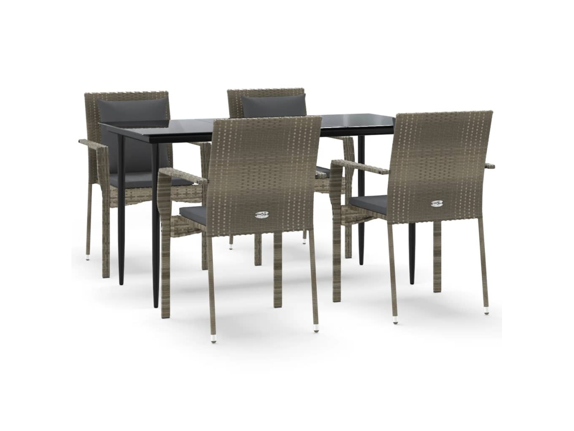 Garden Dining Set, Garden Dining Sets Vidaxl Cinzeto Rattan / Vime (140 Cm Table Length)