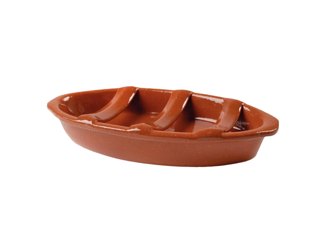 Assador Chouriço Barro Oval Castanho  1 un