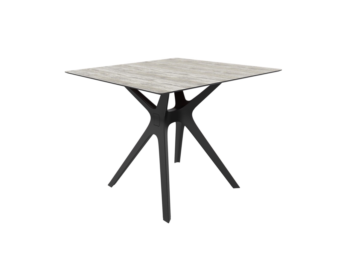 Mesa Quadrada Interior 90x90 Preto - Madeira Lavada Vela S Resol
