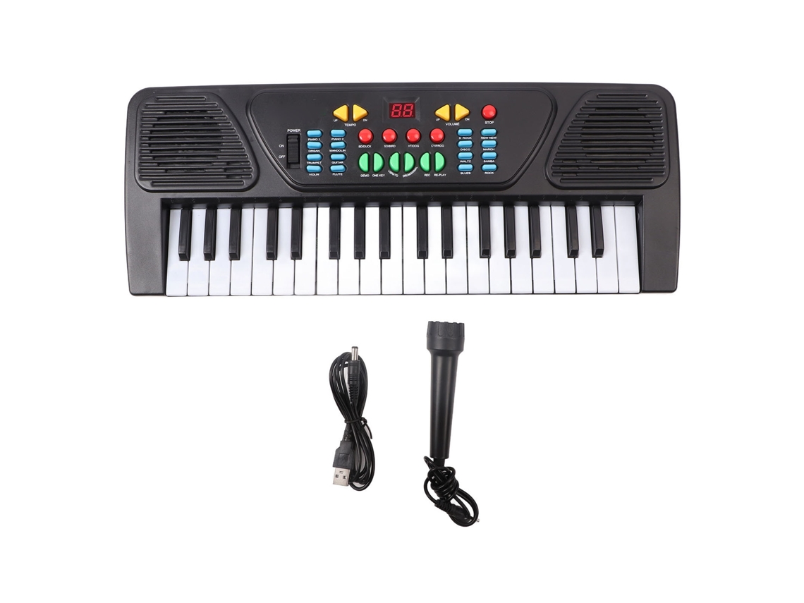 Teclado De Piano Infantil 37 Teclas Com Tom Real Multifuncional Brinquedo Educativo Musical Com Microfone Para Aprendizagem Precoce