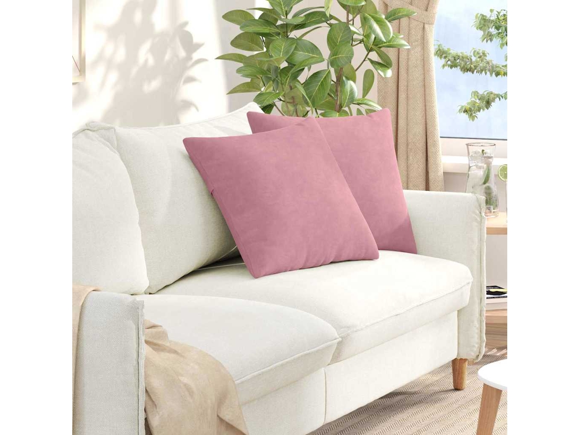 Vidaxl Travesseiros De Sofá 2 Pcs Rosa 50 X 50 Cm