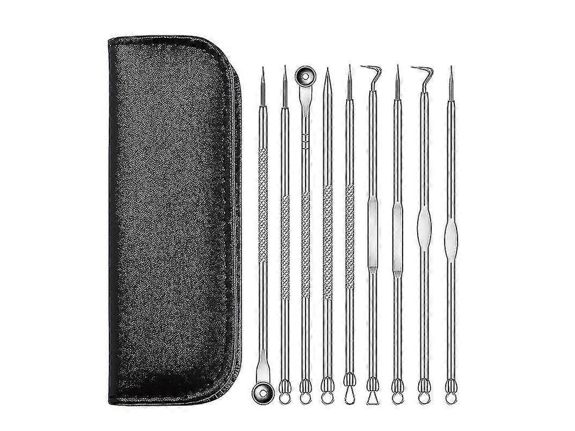 Fasst kit de Ferramentas para Remoção de Pontos Negros 9 em 1, Extraidores de Comedões, Ferramentas para Pele Facial e Nariz com Sacola CUIDADOS