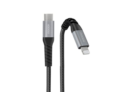 Mooov Cabo Lightning Mfi/usb-c Refor?ado Ultimate p/ Iphone Ipad 1 m Preto
