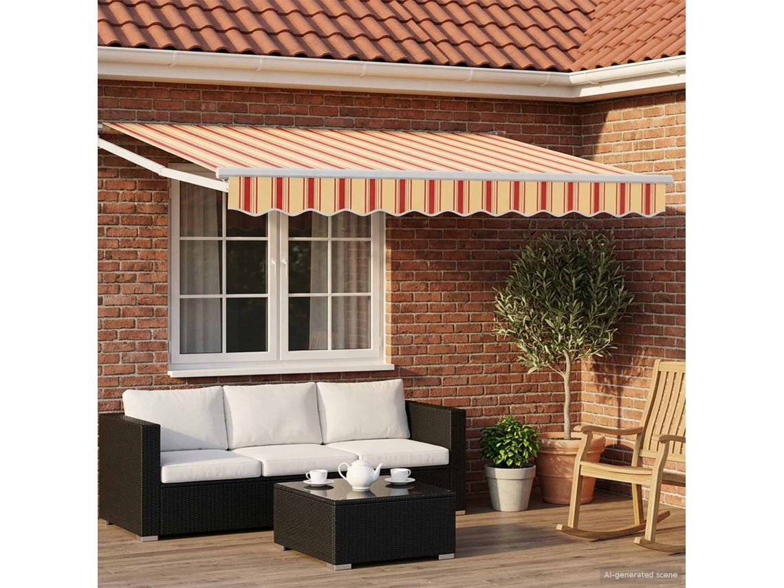 Vidaxl Toldo Retrátil Elétrico Multicolor 2,5 X 2 M