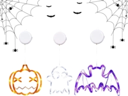 Conjunto De 3 Luminárias De Halloween Com Ventosas Assustadoras |