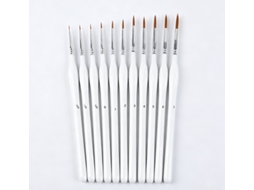 Conjunto De 11 Canetas De Desenho De Ponta Fina Com Cabo Triangular E Corpo Branco.