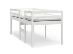Cama Alta 75x190 Cm Madeira de Pinho Maciça Branco MAISON EXCLUSIVE