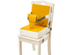 Assento Elevatório Almofada Para Bebê Eifson Pvc Com Encosto E Fixação 3 Pontos - Amarelo