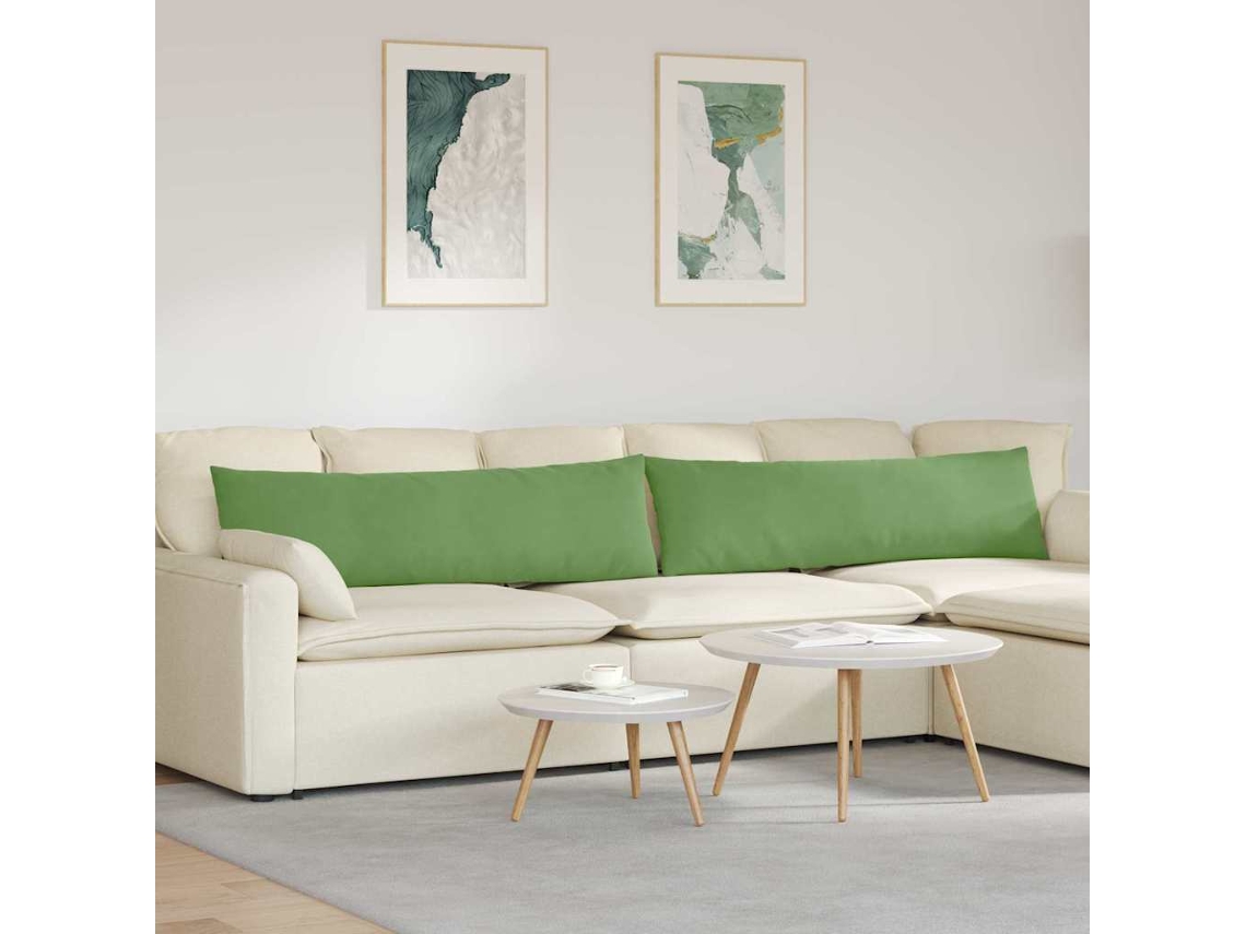 Vidaxl Travesseiros De Sofá 2 Pcs Verde Claro 145 X 40 Cm