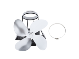Ventilador Magnético Silencioso 4 Lâminas Prata para Lareira