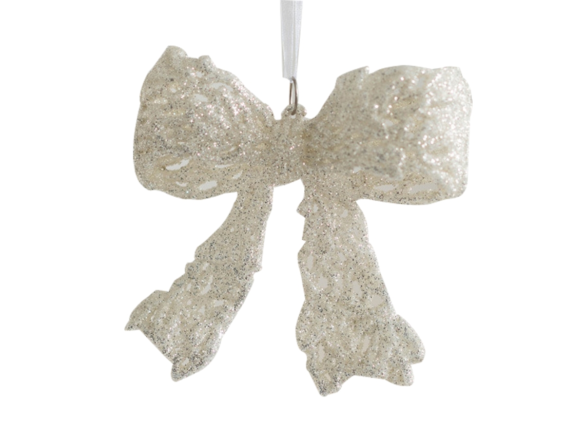 Laxiscreed Enfeite De Natal Com Glitter E Laço 3d Para Decoração Natalícia