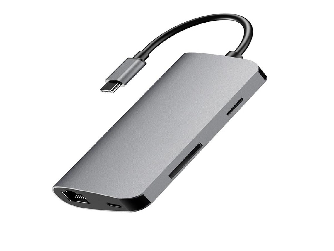 Hub Type C 3 Em 1 Com Hdmi, Carregamento Pd, Usb 3.0, Cinzento
