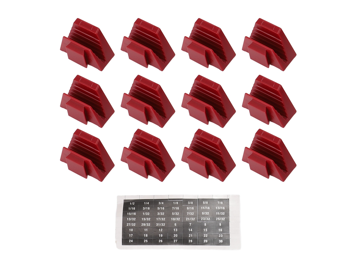 Organizador Magnético para Chaves de Cano Modular Personalizável 12pcs Rack Abs para Caixa de Ferramentas Vermelho | S/MARCA