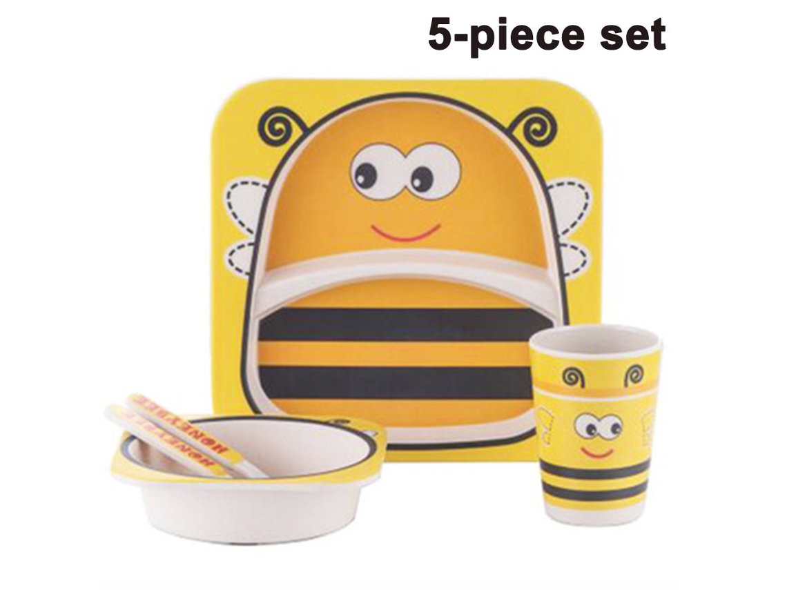 Conjunto de Pratos Infantis com Desenhos de Animais Fofos Conjuntos de Louças Infantis Estilo 1 ZMDECQNA