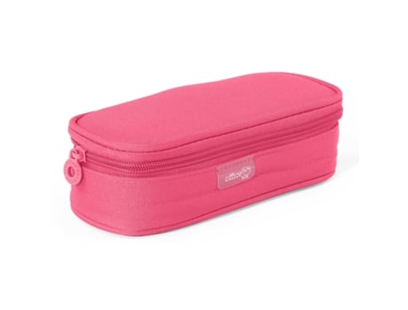 Mega Estuche Portatodo Escolar Ovalado Multiuso Con Solapa. Fucsia Office Box