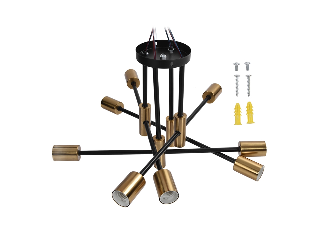 Lustre Moderno de Teto 8 Luzes E27 para Sala de Jantar Sala de Estar Cozinha 110 220V | S/MARCA