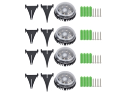2026 4 Pack Luzes Solares Jardim 8 Led Exteriores para Calçada Pátio Caminho Iluminação Branca