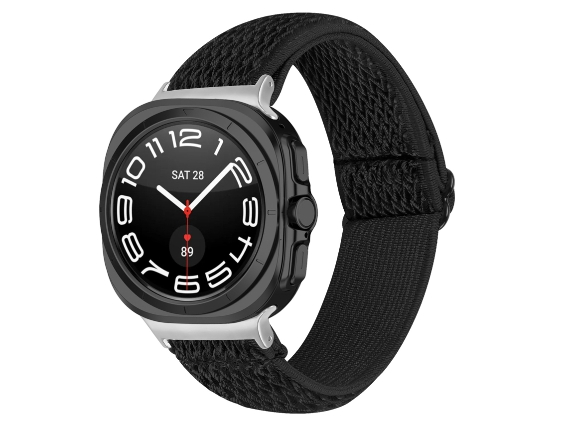 Pulseira de nylon texturizado para Samsung Galaxy Watch 9 (40/44 mm) preta
