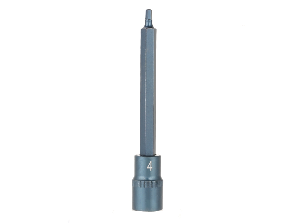 Adaptador de soquete hexagonal para chave elétrica 1/2" 150mm h4 aço s2 ferramenta de potência S/MARCA