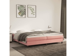 Vidaxl Estrutura De Cama Com Molas 200x200 Cm Veludo Rosa