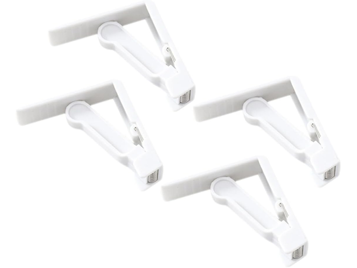 Conjunto de 4 prendedores de toalha de mesa Betooky em ABS, design prático para fixar toalhas de mesa em mesas grossas, ideal para