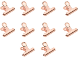 Clips de mesa Luxshiny em aço inoxidável dourado com mola e fixação segura, pacote com 10 unidades.