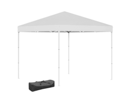 Gazebo Impermeável 2,5x2,5 M com Cordas e Estacas, Aço e Tecido Oxford, Branco DECORALAR TECH