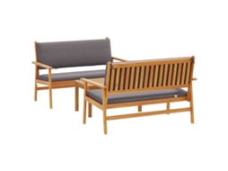 Maison Exclusive - Conjunto De Sofá De Jardim 3 Pcs Castanho 120 X 65,5 X 79 Cm