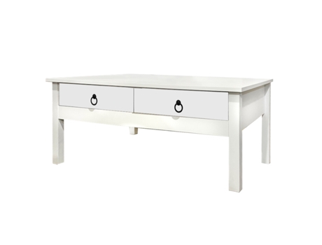 Mesa de Centro FORNOR Scandi Mesa Café (100x44x40 cm - Madeira - Branco)