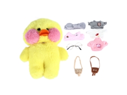Mali pato de Pelúcia Amarelo de Peluche Fofo com Acessórios para Crianças