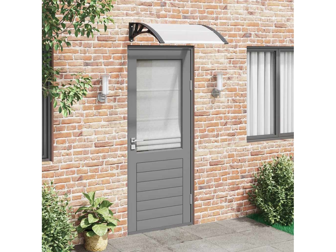 Vidaxl Toldo Para Porta 200x75 Cm Pc Preto E Transparente