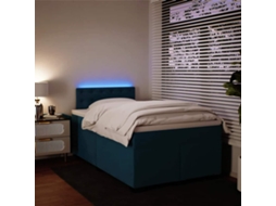 Vidaxl Cama Boxspring Com Colchão 120x200 Cm Veludo Azul