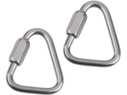 Conjunto de 2 mosquetões triangulares de aço inoxidável da Engate