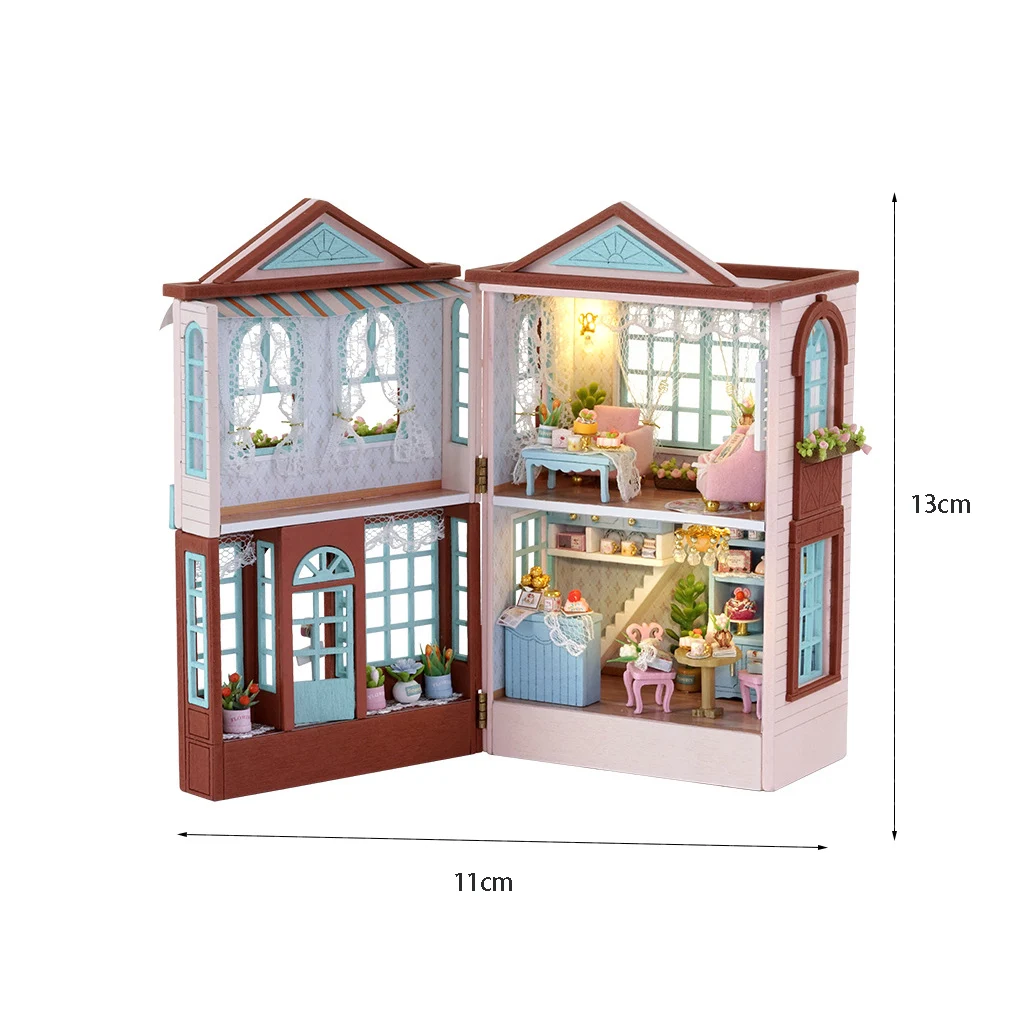 Kit de Casa de Bonecas de Madeira "série Casas em Miniatura" Modelo em Miniatura MDUG (estilo 2)