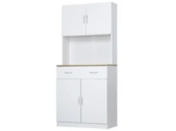 Armário de cozinha BTFORUS com 2 portas e gaveta em madeira, 80x40x180cm branco