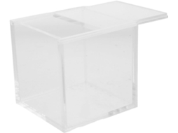Caixa De Joias Em Acrílico Transparente De 9x9x9 Cm, Organizador De Anéis Compacto Com Tampa.