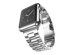 Pulseira de aço inoxidável para smartwatch iWatch 42/44/45/49mm prateada