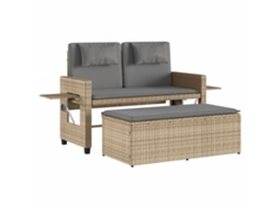 Garden Bench, Garden Benches Vidaxl Bege Rattan / Vime (n/a)
